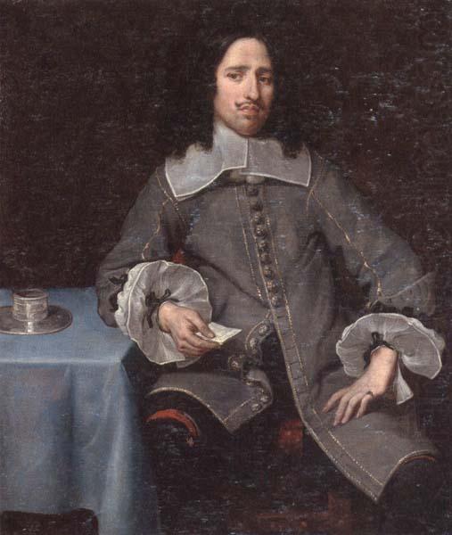 Portrait of a gentleman,three-quarter length,standing beside a table, unknow artist